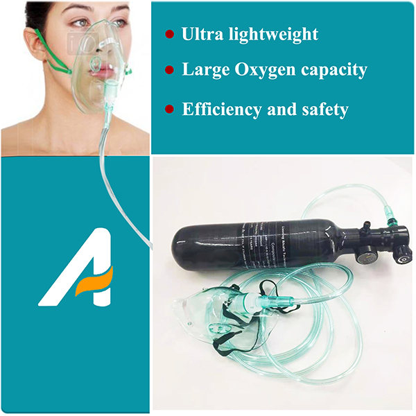 Mini Oxygen respirator with carbon fiber composite cylinder